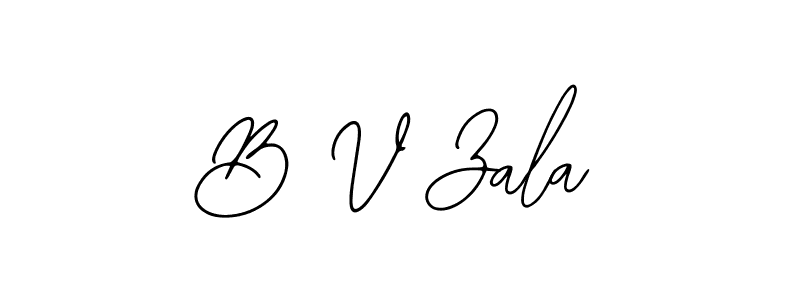 The best way (Bearetta-2O07w) to make a short signature is to pick only two or three words in your name. The name B V Zala include a total of six letters. For converting this name. B V Zala signature style 12 images and pictures png