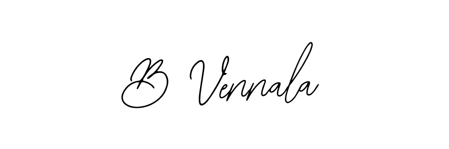 Design your own signature with our free online signature maker. With this signature software, you can create a handwritten (Bearetta-2O07w) signature for name B Vennala. B Vennala signature style 12 images and pictures png