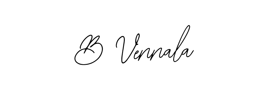 Design your own signature with our free online signature maker. With this signature software, you can create a handwritten (Bearetta-2O07w) signature for name B Vennala. B Vennala signature style 12 images and pictures png