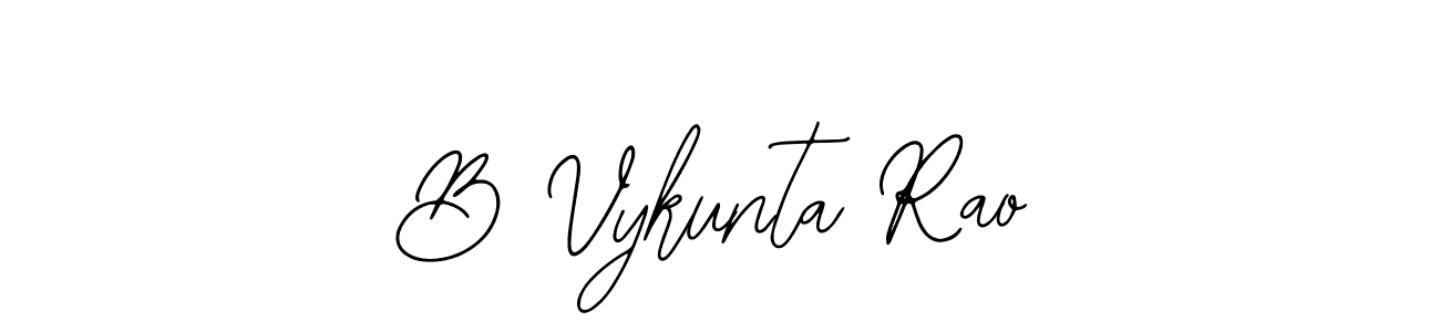 Also we have B Vykunta Rao name is the best signature style. Create professional handwritten signature collection using Bearetta-2O07w autograph style. B Vykunta Rao signature style 12 images and pictures png