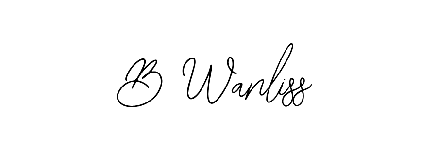 Design your own signature with our free online signature maker. With this signature software, you can create a handwritten (Bearetta-2O07w) signature for name B Wanliss. B Wanliss signature style 12 images and pictures png