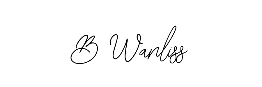 Bearetta-2O07w is a professional signature style that is perfect for those who want to add a touch of class to their signature. It is also a great choice for those who want to make their signature more unique. Get B Wanliss name to fancy signature for free. B Wanliss signature style 12 images and pictures png