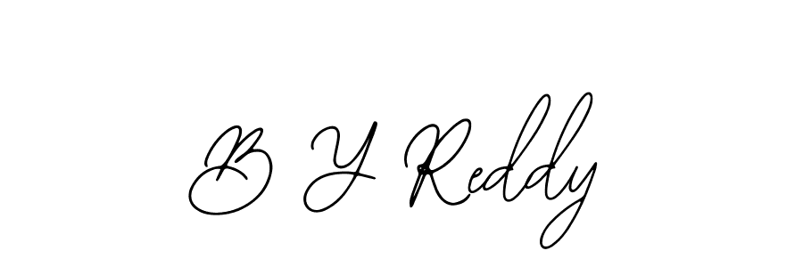 How to make B Y Reddy name signature. Use Bearetta-2O07w style for creating short signs online. This is the latest handwritten sign. B Y Reddy signature style 12 images and pictures png