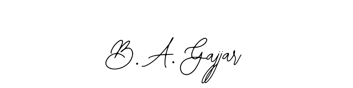 Also You can easily find your signature by using the search form. We will create B. A. Gajjar name handwritten signature images for you free of cost using Bearetta-2O07w sign style. B. A. Gajjar signature style 12 images and pictures png