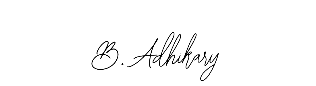 How to make B. Adhikary name signature. Use Bearetta-2O07w style for creating short signs online. This is the latest handwritten sign. B. Adhikary signature style 12 images and pictures png