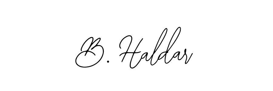 The best way (Bearetta-2O07w) to make a short signature is to pick only two or three words in your name. The name B. Haldar include a total of six letters. For converting this name. B. Haldar signature style 12 images and pictures png