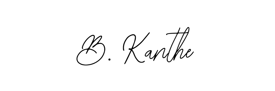 How to make B. Kanthe name signature. Use Bearetta-2O07w style for creating short signs online. This is the latest handwritten sign. B. Kanthe signature style 12 images and pictures png
