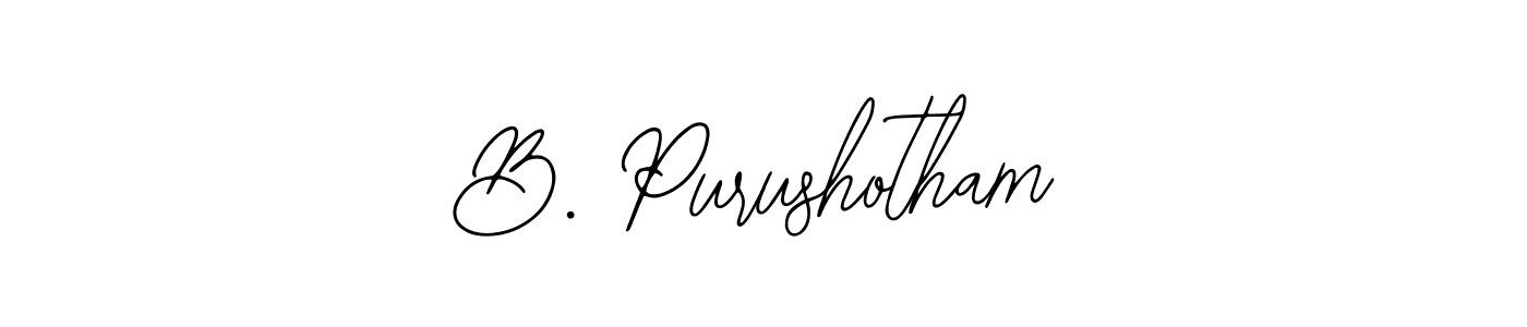 The best way (Bearetta-2O07w) to make a short signature is to pick only two or three words in your name. The name B. Purushotham include a total of six letters. For converting this name. B. Purushotham signature style 12 images and pictures png
