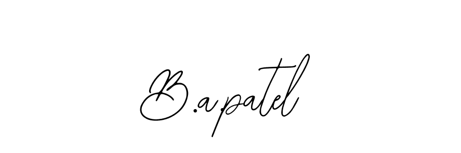 Use a signature maker to create a handwritten signature online. With this signature software, you can design (Bearetta-2O07w) your own signature for name B.a.patel. B.a.patel signature style 12 images and pictures png