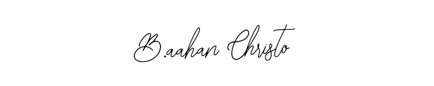 Use a signature maker to create a handwritten signature online. With this signature software, you can design (Bearetta-2O07w) your own signature for name B.aahan Christo. B.aahan Christo signature style 12 images and pictures png