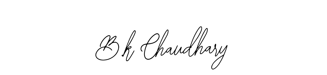 Design your own signature with our free online signature maker. With this signature software, you can create a handwritten (Bearetta-2O07w) signature for name B.k Chaudhary. B.k Chaudhary signature style 12 images and pictures png