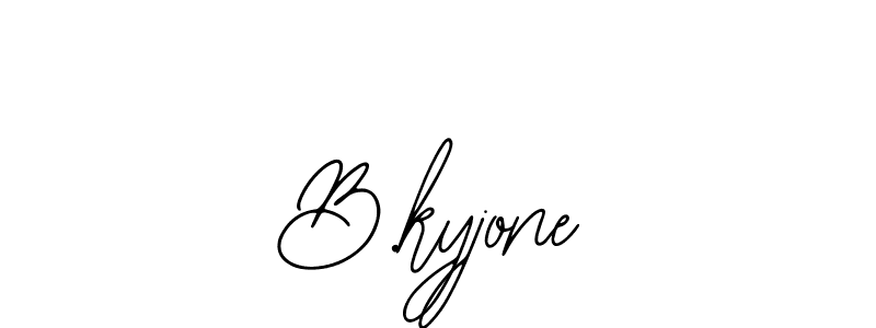 How to make B.kyjone name signature. Use Bearetta-2O07w style for creating short signs online. This is the latest handwritten sign. B.kyjone signature style 12 images and pictures png