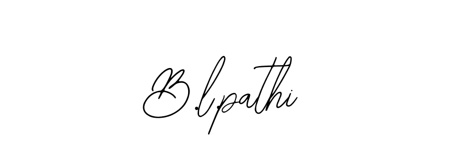 Use a signature maker to create a handwritten signature online. With this signature software, you can design (Bearetta-2O07w) your own signature for name B.l.pathi. B.l.pathi signature style 12 images and pictures png