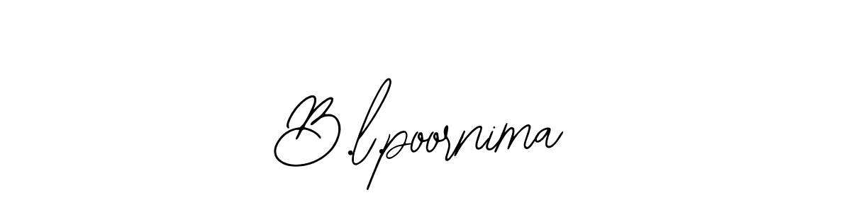 Design your own signature with our free online signature maker. With this signature software, you can create a handwritten (Bearetta-2O07w) signature for name B.l.poornima. B.l.poornima signature style 12 images and pictures png