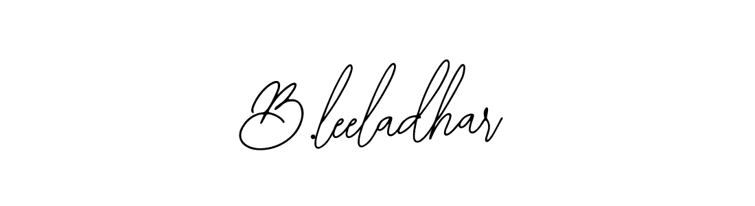 How to make B.leeladhar name signature. Use Bearetta-2O07w style for creating short signs online. This is the latest handwritten sign. B.leeladhar signature style 12 images and pictures png