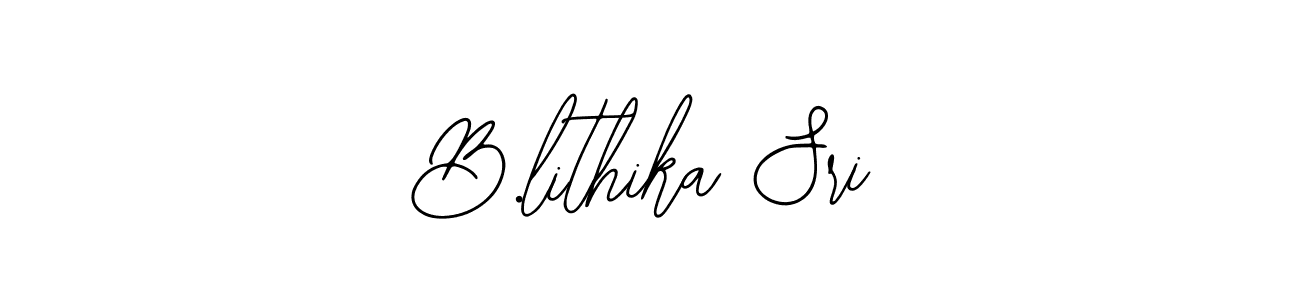 How to make B.lithika Sri name signature. Use Bearetta-2O07w style for creating short signs online. This is the latest handwritten sign. B.lithika Sri signature style 12 images and pictures png