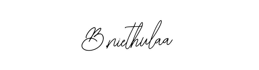 The best way (Bearetta-2O07w) to make a short signature is to pick only two or three words in your name. The name B.niethulaa include a total of six letters. For converting this name. B.niethulaa signature style 12 images and pictures png