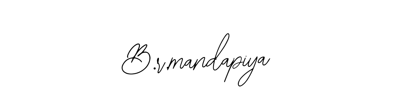 if you are searching for the best signature style for your name B.r.mandapiya. so please give up your signature search. here we have designed multiple signature styles  using Bearetta-2O07w. B.r.mandapiya signature style 12 images and pictures png