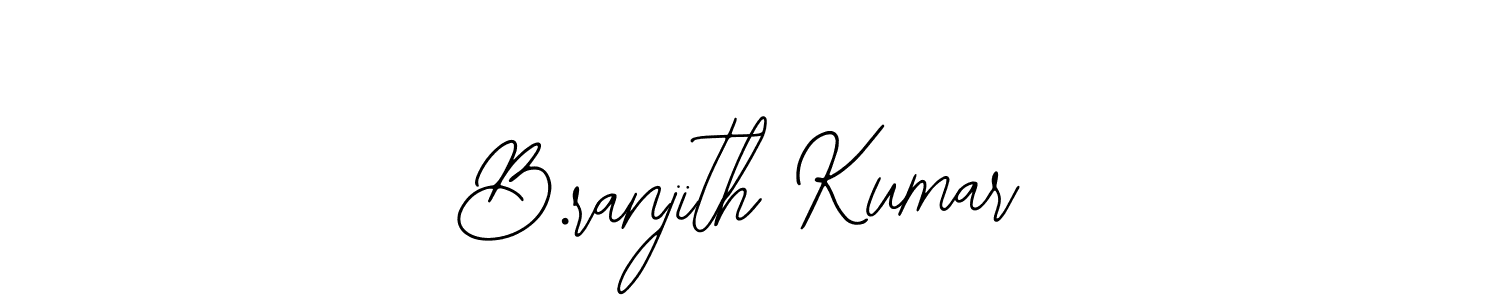 You should practise on your own different ways (Bearetta-2O07w) to write your name (B.ranjith Kumar) in signature. don't let someone else do it for you. B.ranjith Kumar signature style 12 images and pictures png