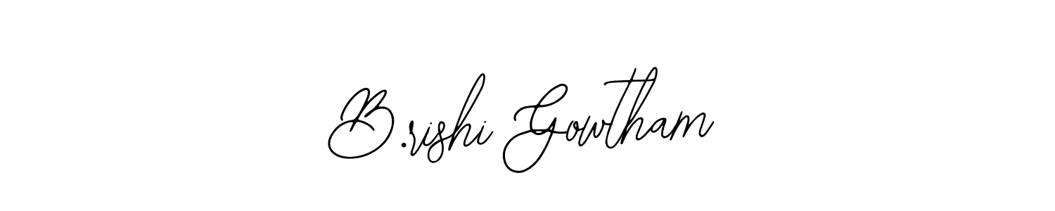 Use a signature maker to create a handwritten signature online. With this signature software, you can design (Bearetta-2O07w) your own signature for name B.rishi Gowtham. B.rishi Gowtham signature style 12 images and pictures png