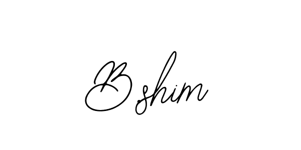 Also we have B.shim name is the best signature style. Create professional handwritten signature collection using Bearetta-2O07w autograph style. B.shim signature style 12 images and pictures png