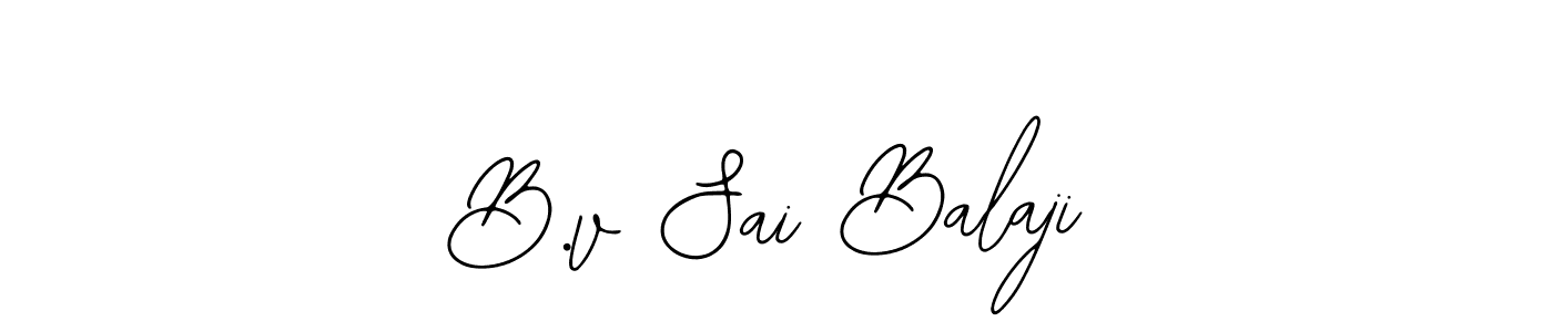 Design your own signature with our free online signature maker. With this signature software, you can create a handwritten (Bearetta-2O07w) signature for name B.v Sai Balaji. B.v Sai Balaji signature style 12 images and pictures png