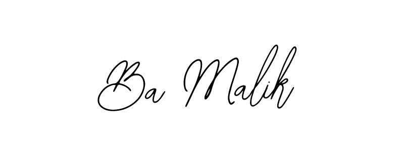 Use a signature maker to create a handwritten signature online. With this signature software, you can design (Bearetta-2O07w) your own signature for name Ba Malik. Ba Malik signature style 12 images and pictures png