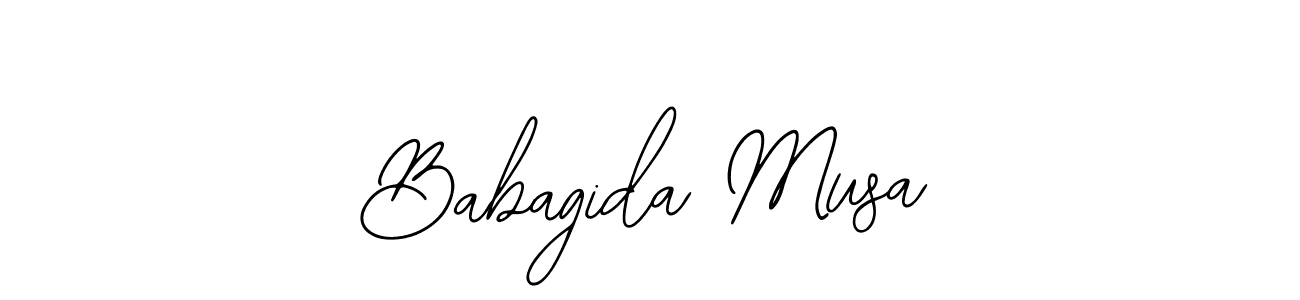How to make Babagida Musa name signature. Use Bearetta-2O07w style for creating short signs online. This is the latest handwritten sign. Babagida Musa signature style 12 images and pictures png