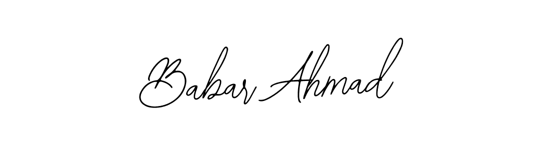 Design your own signature with our free online signature maker. With this signature software, you can create a handwritten (Bearetta-2O07w) signature for name Babar Ahmad. Babar Ahmad signature style 12 images and pictures png