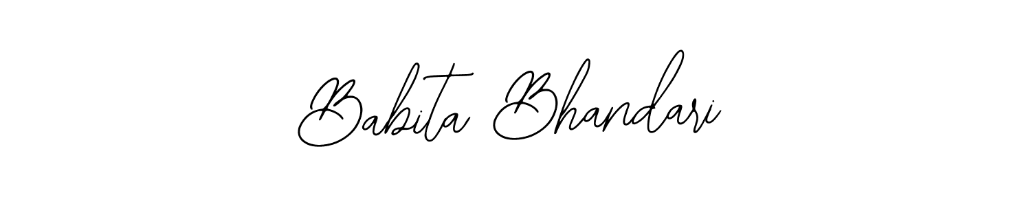 The best way (Bearetta-2O07w) to make a short signature is to pick only two or three words in your name. The name Babita Bhandari include a total of six letters. For converting this name. Babita Bhandari signature style 12 images and pictures png