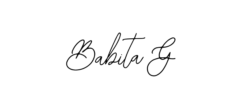 Bearetta-2O07w is a professional signature style that is perfect for those who want to add a touch of class to their signature. It is also a great choice for those who want to make their signature more unique. Get Babita G name to fancy signature for free. Babita G signature style 12 images and pictures png
