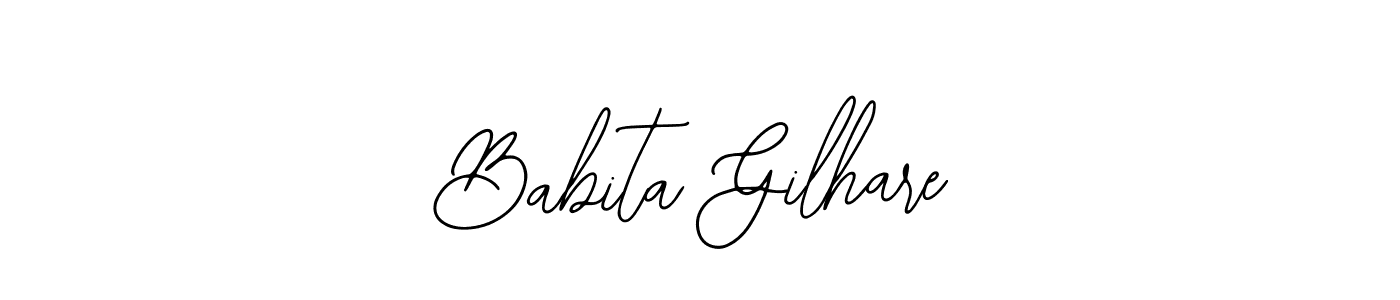 This is the best signature style for the Babita Gilhare name. Also you like these signature font (Bearetta-2O07w). Mix name signature. Babita Gilhare signature style 12 images and pictures png