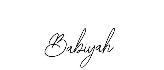 Use a signature maker to create a handwritten signature online. With this signature software, you can design (Bearetta-2O07w) your own signature for name Babiyah. Babiyah signature style 12 images and pictures png