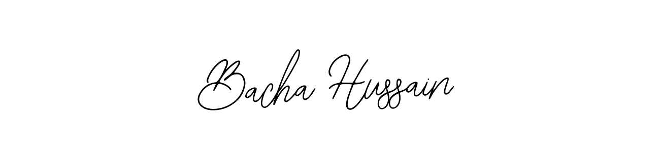 Design your own signature with our free online signature maker. With this signature software, you can create a handwritten (Bearetta-2O07w) signature for name Bacha Hussain. Bacha Hussain signature style 12 images and pictures png