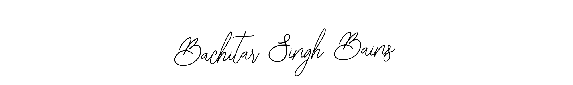 How to make Bachitar Singh Bains name signature. Use Bearetta-2O07w style for creating short signs online. This is the latest handwritten sign. Bachitar Singh Bains signature style 12 images and pictures png