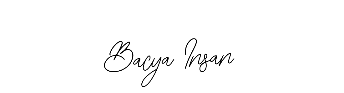 Create a beautiful signature design for name Bacya Insan. With this signature (Bearetta-2O07w) fonts, you can make a handwritten signature for free. Bacya Insan signature style 12 images and pictures png
