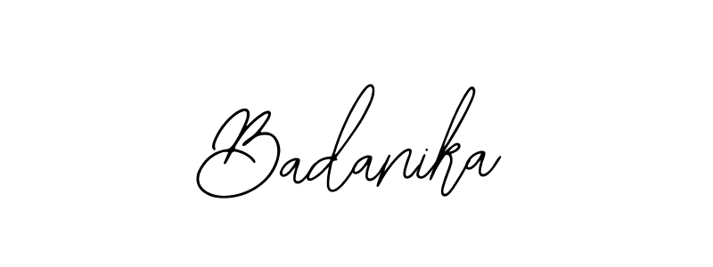 Bearetta-2O07w is a professional signature style that is perfect for those who want to add a touch of class to their signature. It is also a great choice for those who want to make their signature more unique. Get Badanika name to fancy signature for free. Badanika signature style 12 images and pictures png