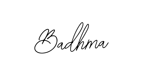 Design your own signature with our free online signature maker. With this signature software, you can create a handwritten (Bearetta-2O07w) signature for name Badhma. Badhma signature style 12 images and pictures png