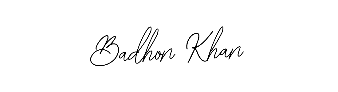 Design your own signature with our free online signature maker. With this signature software, you can create a handwritten (Bearetta-2O07w) signature for name Badhon Khan. Badhon Khan signature style 12 images and pictures png