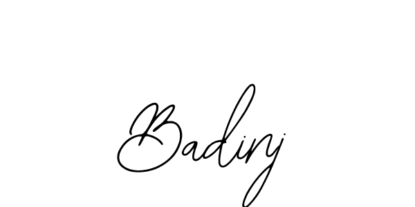 How to make Badinj signature? Bearetta-2O07w is a professional autograph style. Create handwritten signature for Badinj name. Badinj signature style 12 images and pictures png