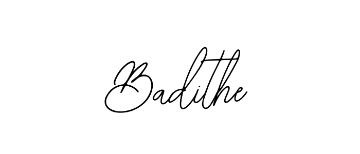 Design your own signature with our free online signature maker. With this signature software, you can create a handwritten (Bearetta-2O07w) signature for name Badithe. Badithe signature style 12 images and pictures png