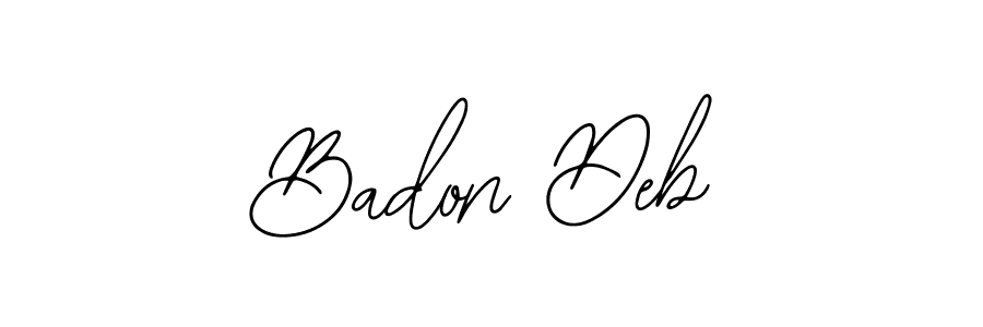 Bearetta-2O07w is a professional signature style that is perfect for those who want to add a touch of class to their signature. It is also a great choice for those who want to make their signature more unique. Get Badon Deb name to fancy signature for free. Badon Deb signature style 12 images and pictures png