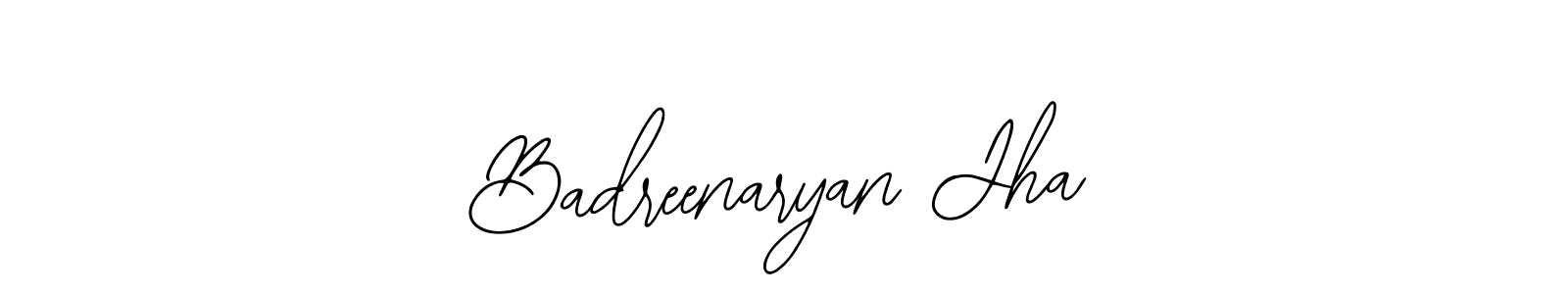 The best way (Bearetta-2O07w) to make a short signature is to pick only two or three words in your name. The name Badreenaryan Jha include a total of six letters. For converting this name. Badreenaryan Jha signature style 12 images and pictures png