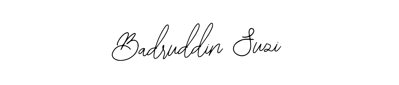 Bearetta-2O07w is a professional signature style that is perfect for those who want to add a touch of class to their signature. It is also a great choice for those who want to make their signature more unique. Get Badruddin Suzi name to fancy signature for free. Badruddin Suzi signature style 12 images and pictures png