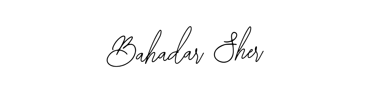 The best way (Bearetta-2O07w) to make a short signature is to pick only two or three words in your name. The name Bahadar Sher include a total of six letters. For converting this name. Bahadar Sher signature style 12 images and pictures png