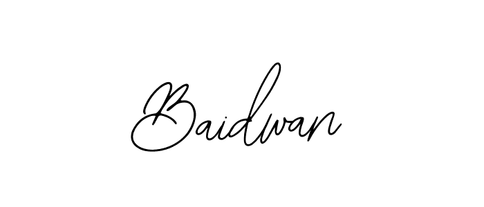 Use a signature maker to create a handwritten signature online. With this signature software, you can design (Bearetta-2O07w) your own signature for name Baidwan. Baidwan signature style 12 images and pictures png