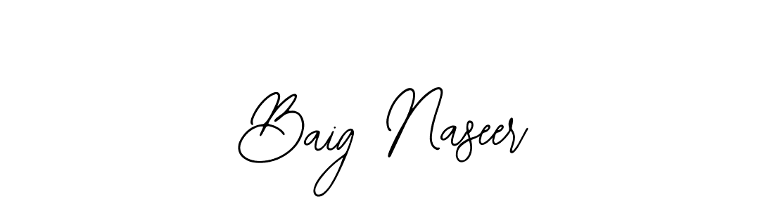 Bearetta-2O07w is a professional signature style that is perfect for those who want to add a touch of class to their signature. It is also a great choice for those who want to make their signature more unique. Get Baig Naseer name to fancy signature for free. Baig Naseer signature style 12 images and pictures png