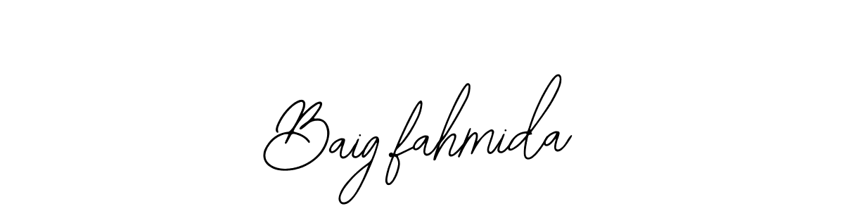 Use a signature maker to create a handwritten signature online. With this signature software, you can design (Bearetta-2O07w) your own signature for name Baig.fahmida. Baig.fahmida signature style 12 images and pictures png