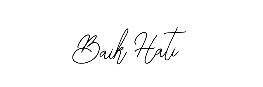 The best way (Bearetta-2O07w) to make a short signature is to pick only two or three words in your name. The name Baik Hati include a total of six letters. For converting this name. Baik Hati signature style 12 images and pictures png