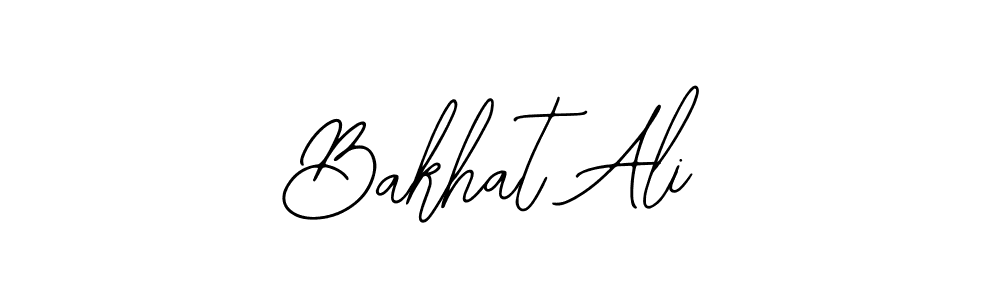 How to make Bakhat Ali name signature. Use Bearetta-2O07w style for creating short signs online. This is the latest handwritten sign. Bakhat Ali signature style 12 images and pictures png